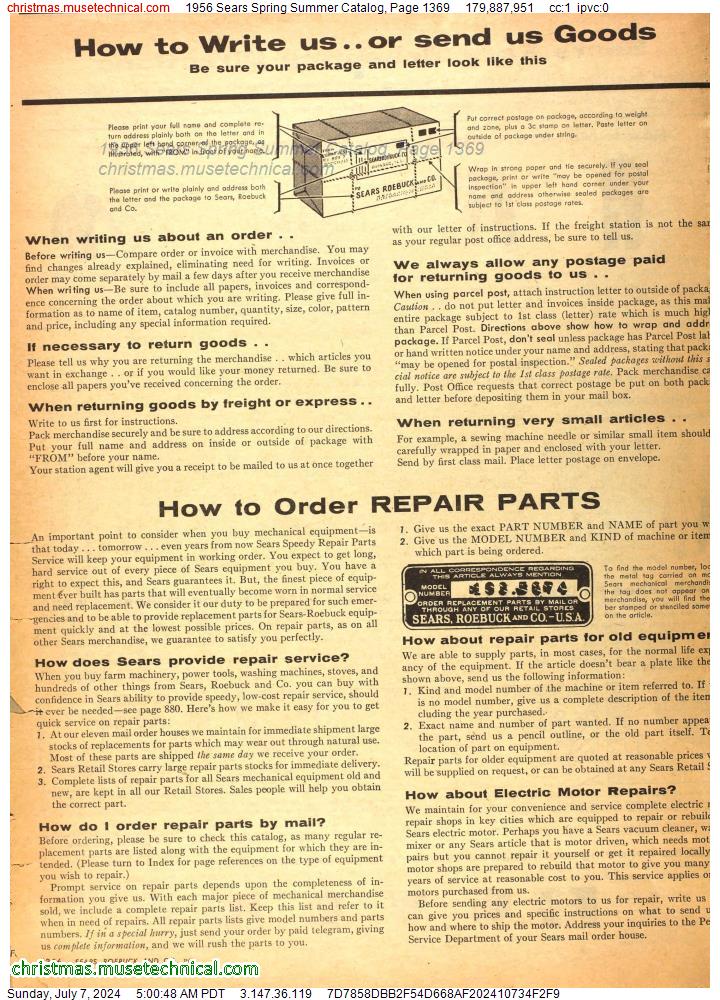 1956 Sears Spring Summer Catalog, Page 1369