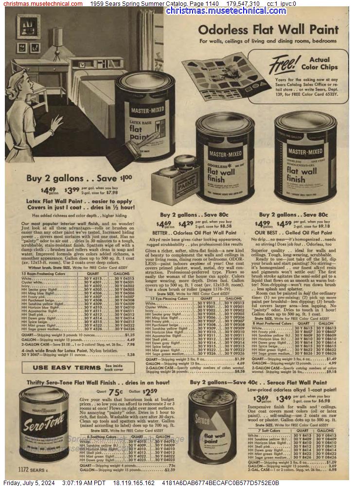 1959 Sears Spring Summer Catalog, Page 1140