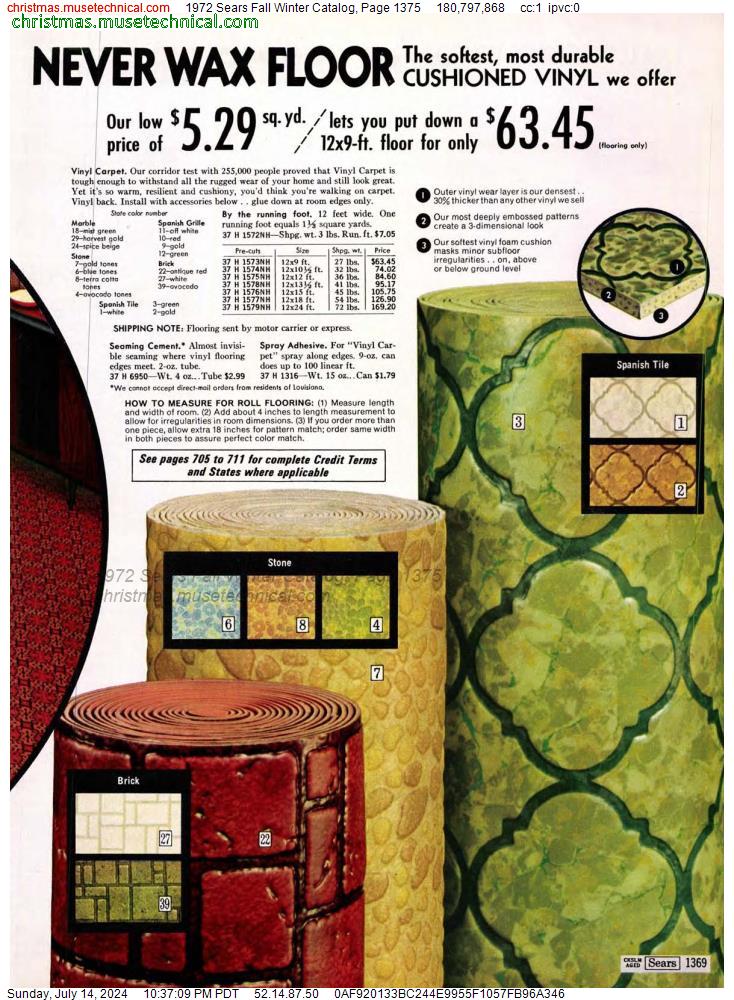 1972 Sears Fall Winter Catalog, Page 1375