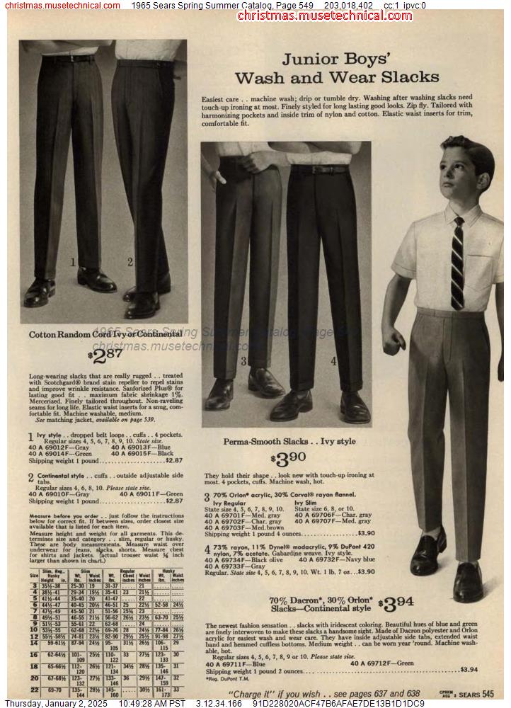 1965 Sears Spring Summer Catalog, Page 549