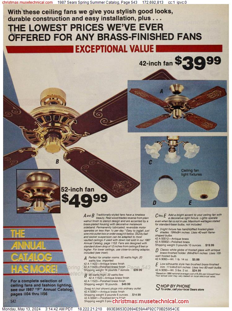 1987 Sears Spring Summer Catalog, Page 543