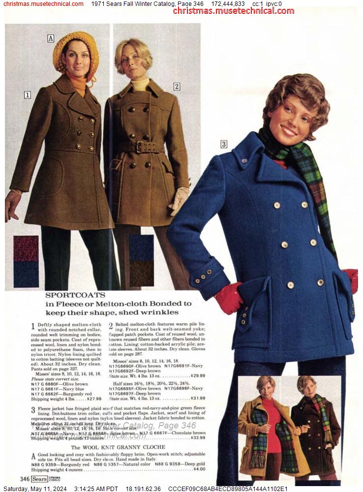 1971 Sears Fall Winter Catalog, Page 346