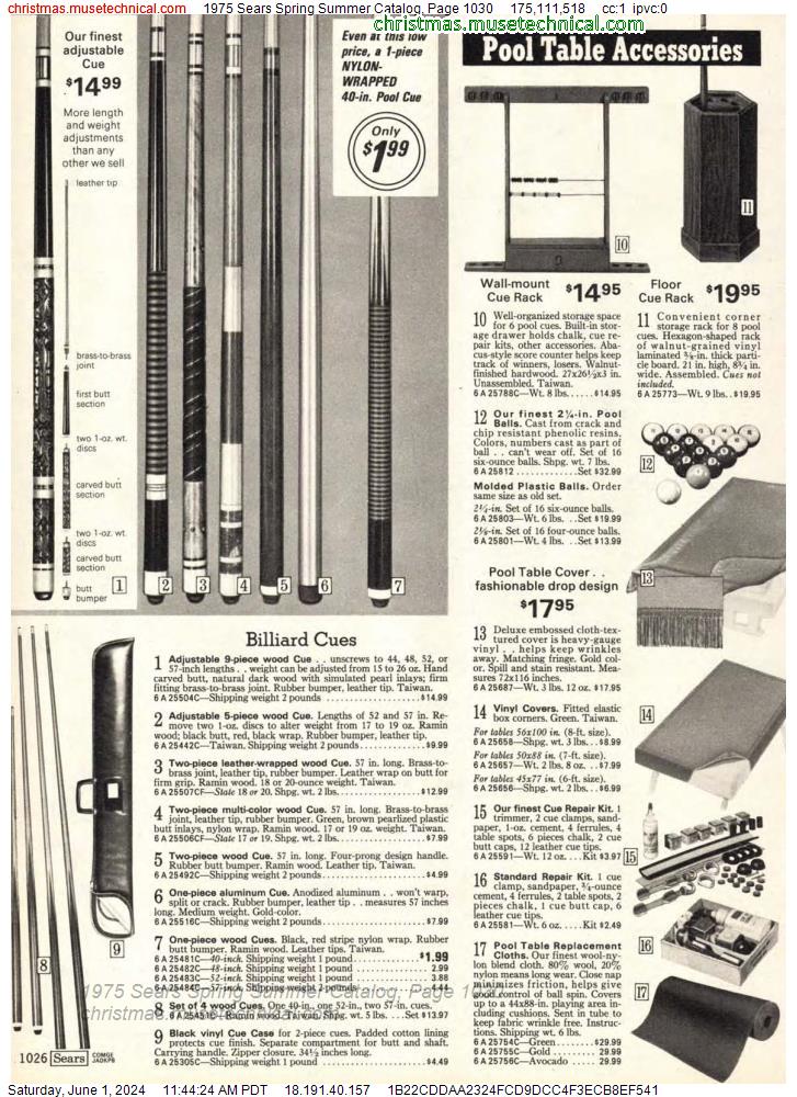 1975 Sears Spring Summer Catalog, Page 1030