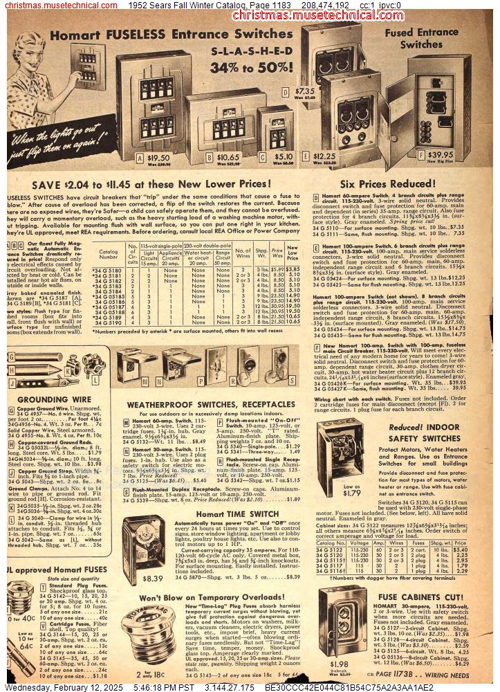 1952 Sears Fall Winter Catalog, Page 1183