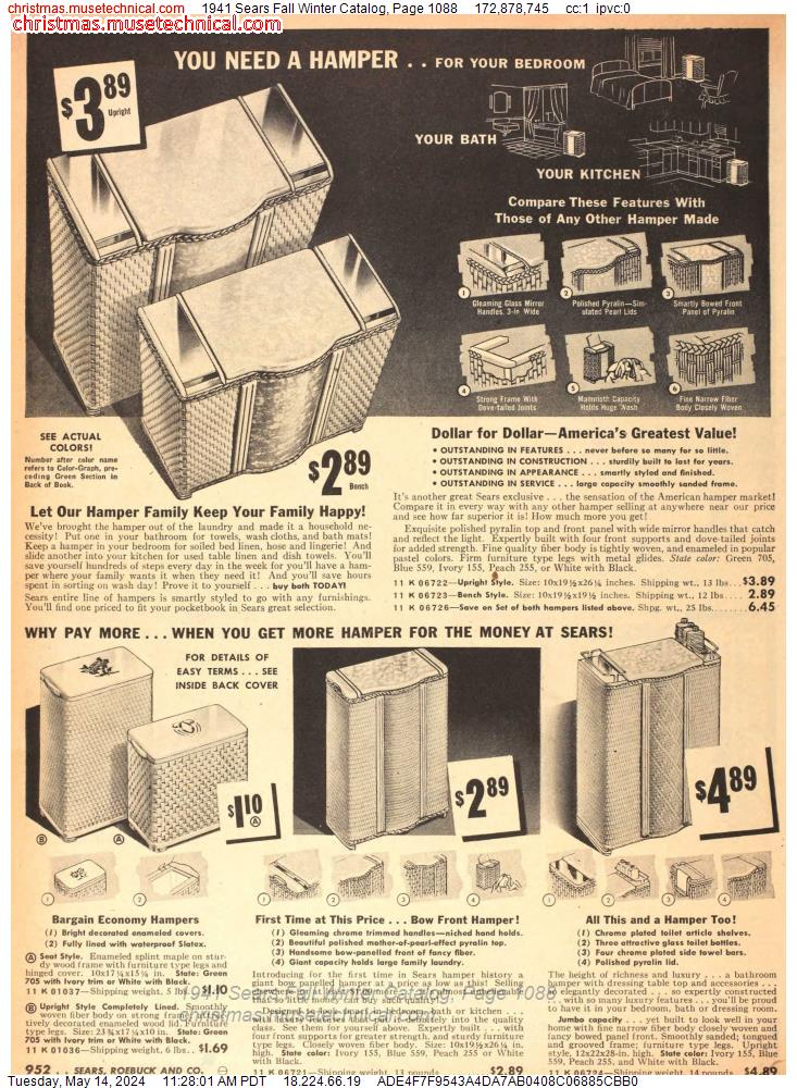1941 Sears Fall Winter Catalog, Page 1088