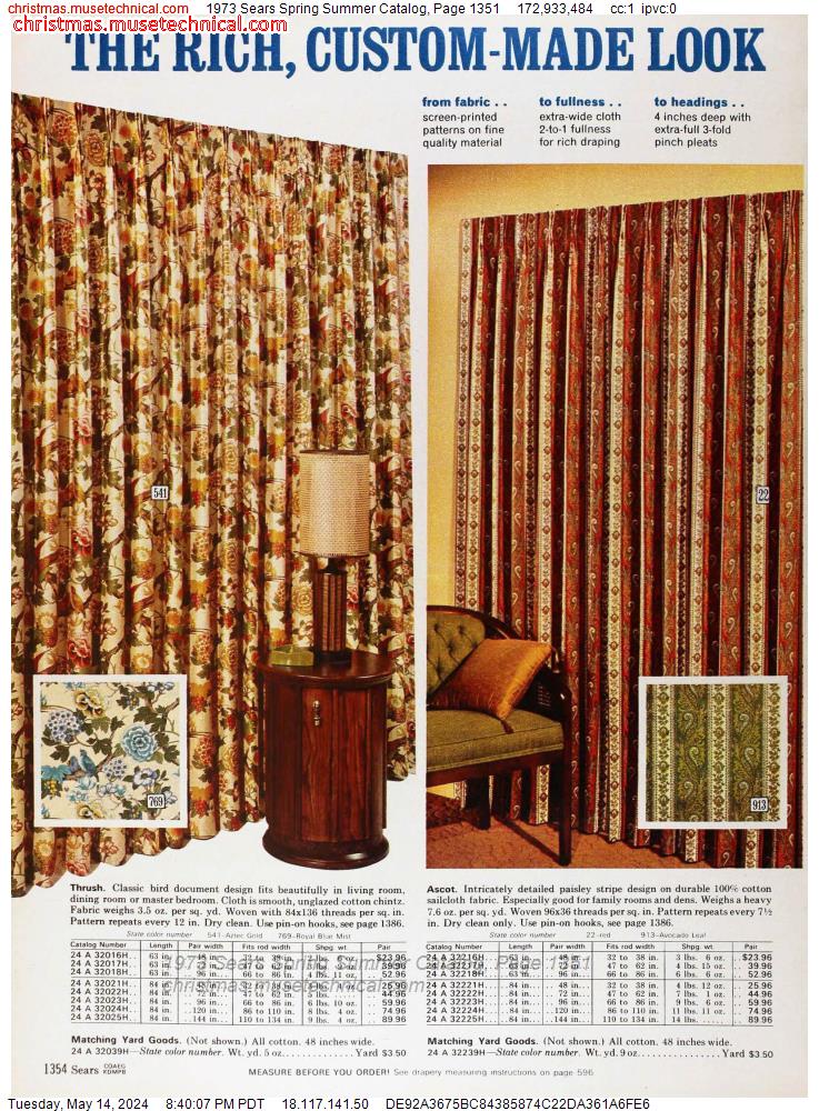 1973 Sears Spring Summer Catalog, Page 1351