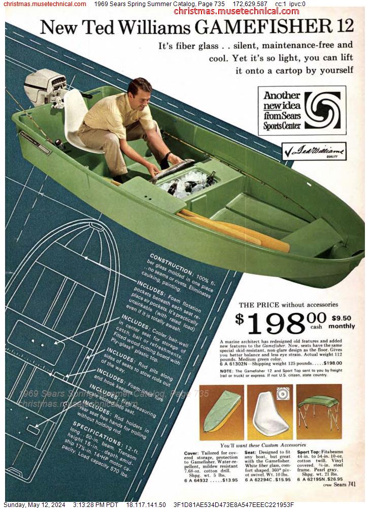 1969 Sears Spring Summer Catalog, Page 735