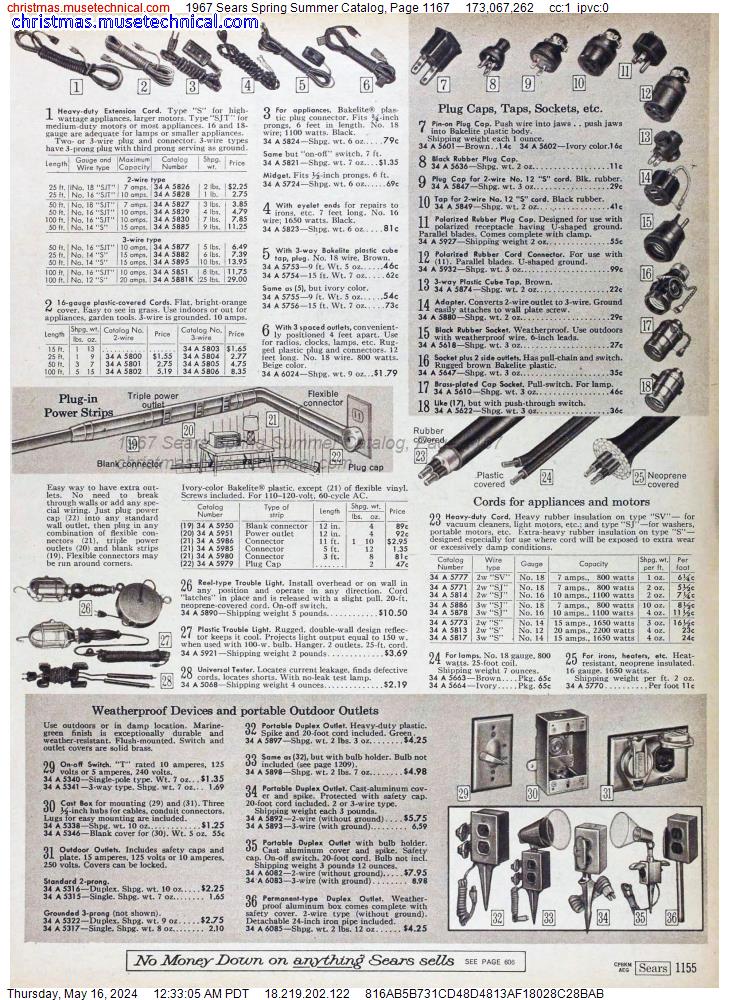 1967 Sears Spring Summer Catalog, Page 1167