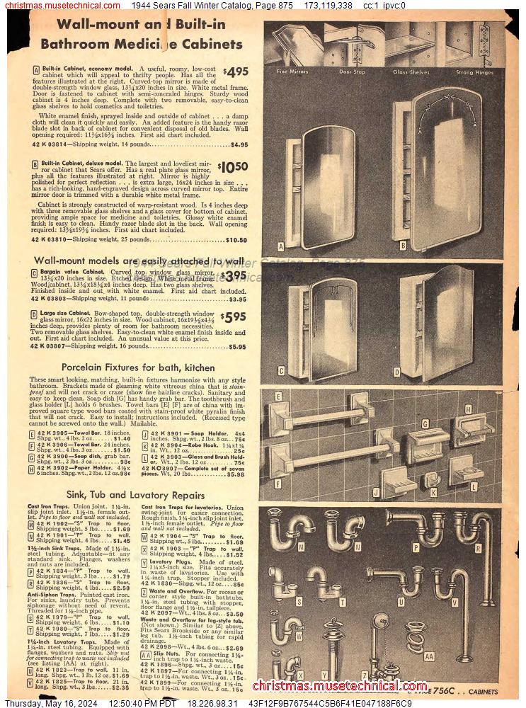 1944 Sears Fall Winter Catalog, Page 875