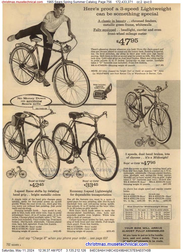 1965 Sears Spring Summer Catalog, Page 756