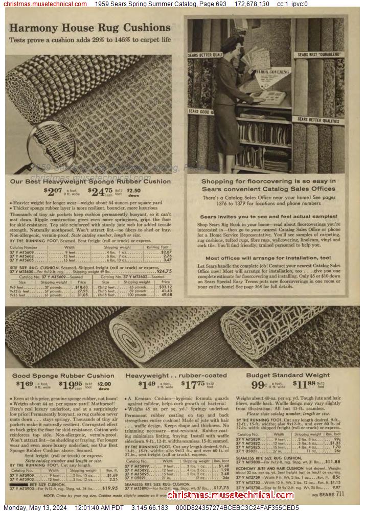 1959 Sears Spring Summer Catalog, Page 693