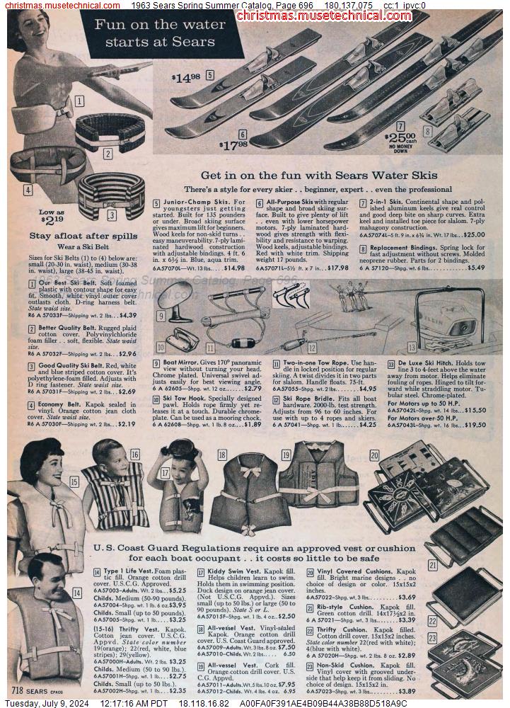 1963 Sears Spring Summer Catalog, Page 696