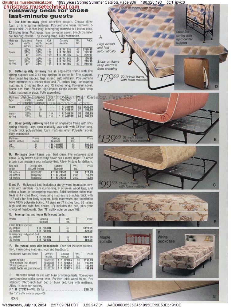 1993 Sears Spring Summer Catalog, Page 836