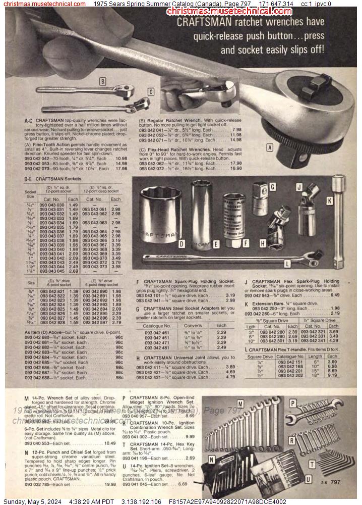 1975 Sears Spring Summer Catalog (Canada), Page 797