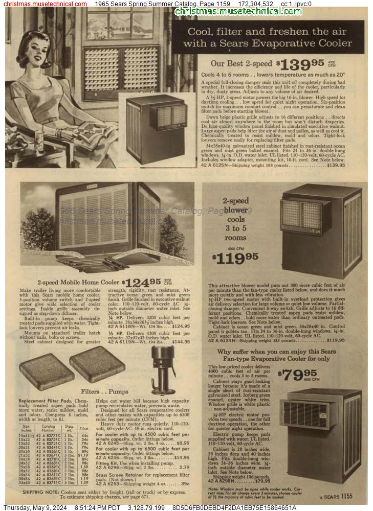 1965 Sears Spring Summer Catalog, Page 1159