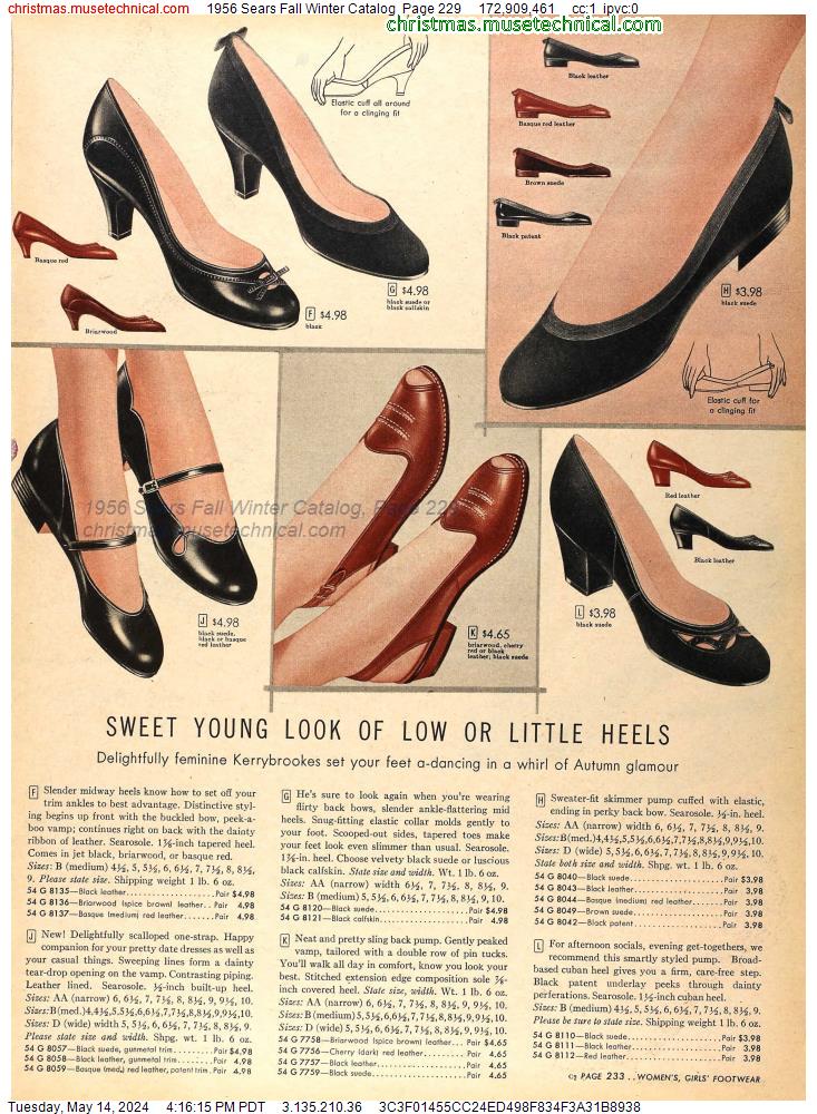 1956 Sears Fall Winter Catalog, Page 229