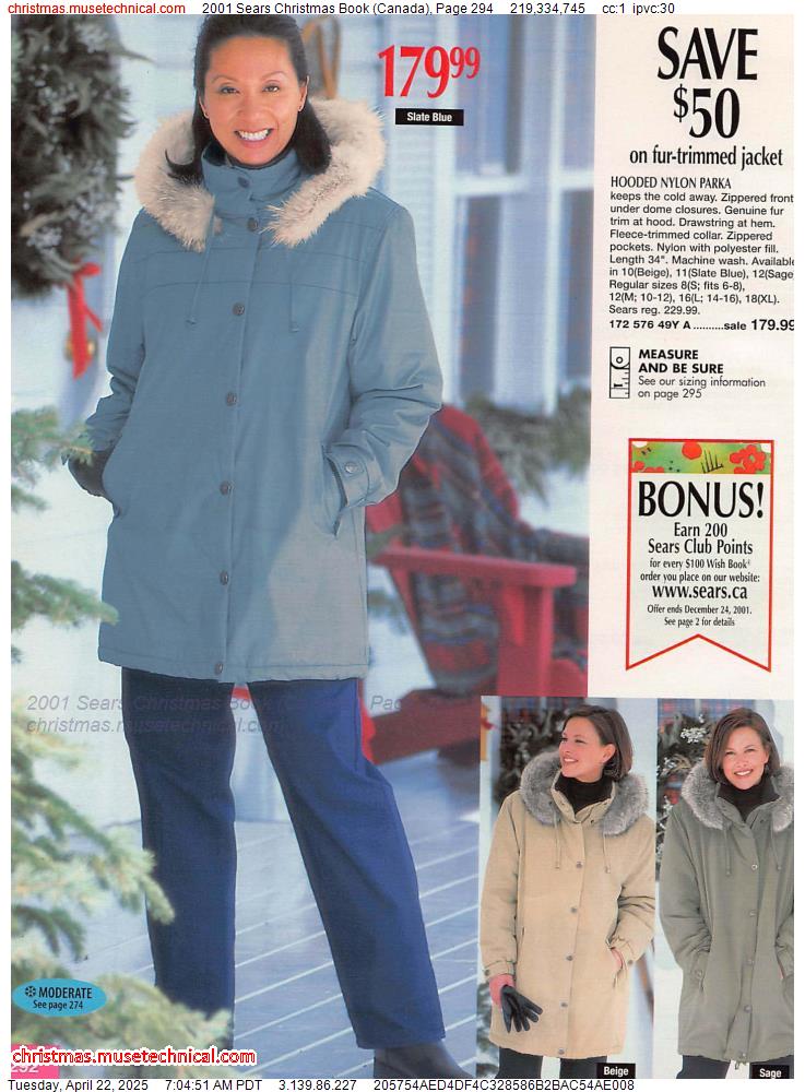 2001 Sears Christmas Book (Canada), Page 294