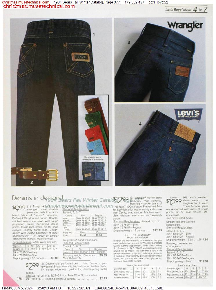 1984 Sears Fall Winter Catalog, Page 377