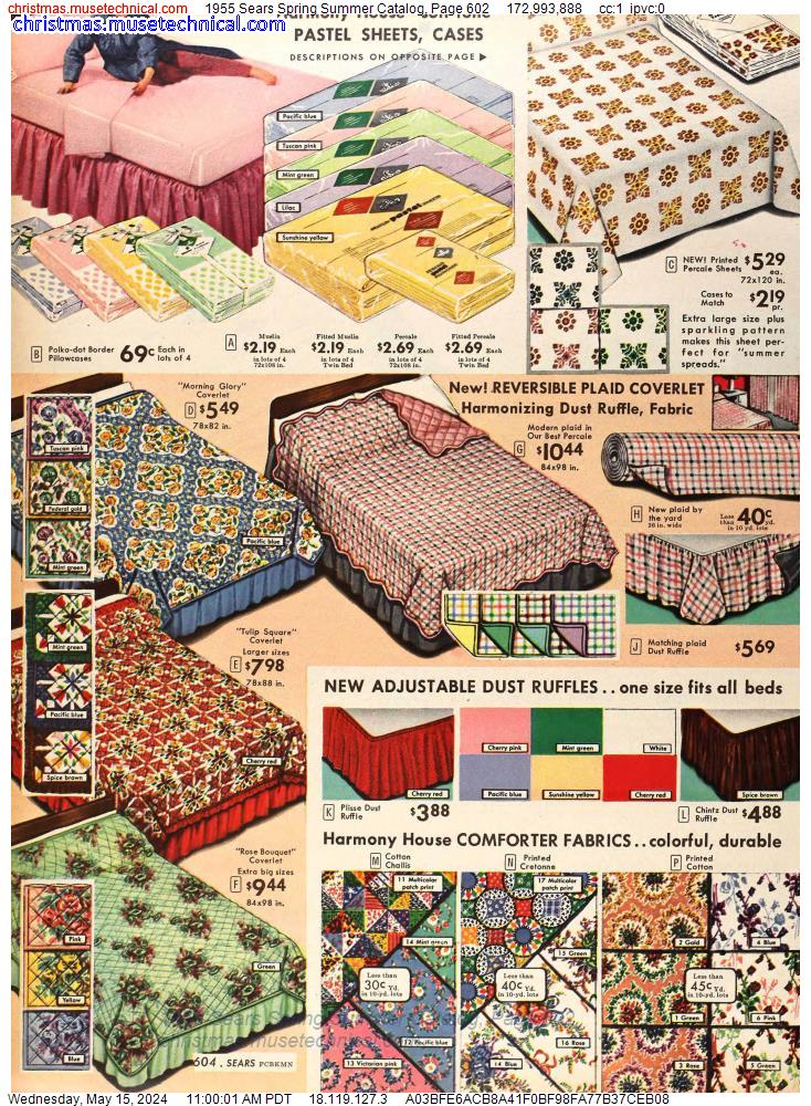 1955 Sears Spring Summer Catalog, Page 602
