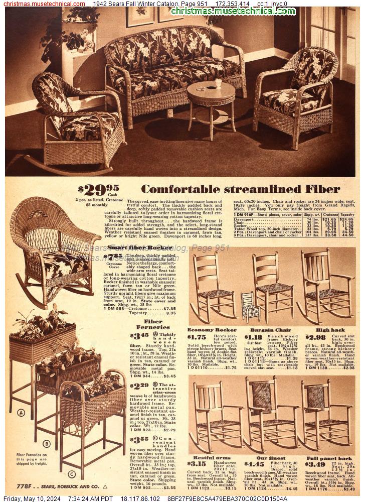 1942 Sears Fall Winter Catalog, Page 951