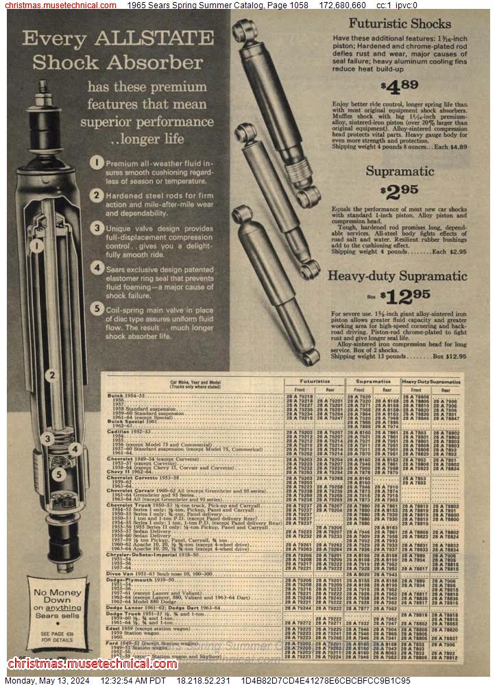 1965 Sears Spring Summer Catalog, Page 1058