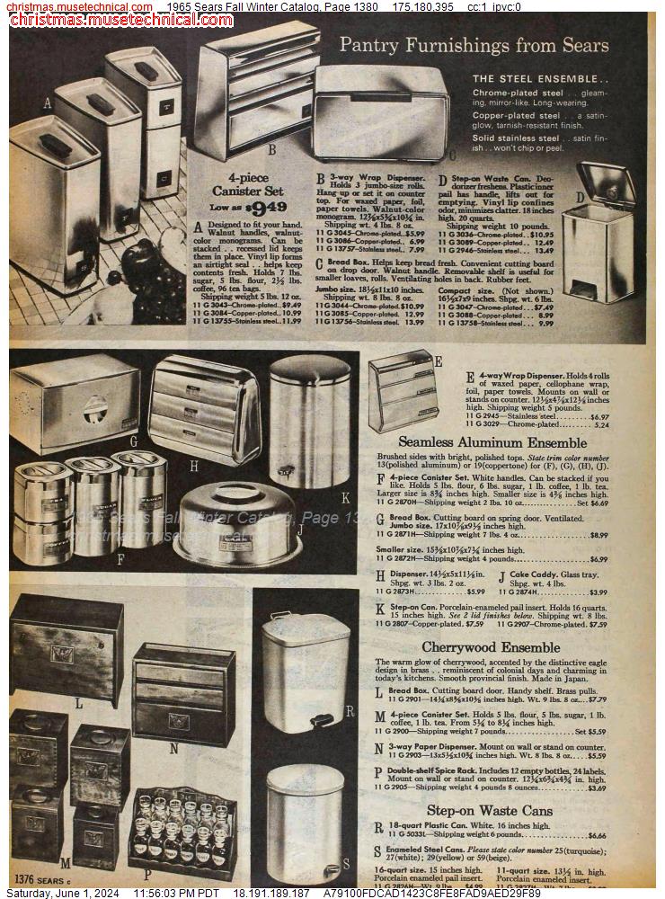 1965 Sears Fall Winter Catalog, Page 1380