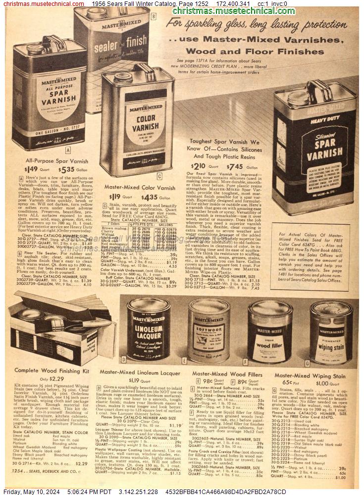1956 Sears Fall Winter Catalog, Page 1252