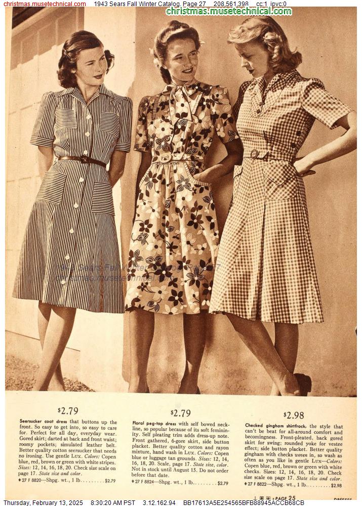 1943 Sears Fall Winter Catalog, Page 27