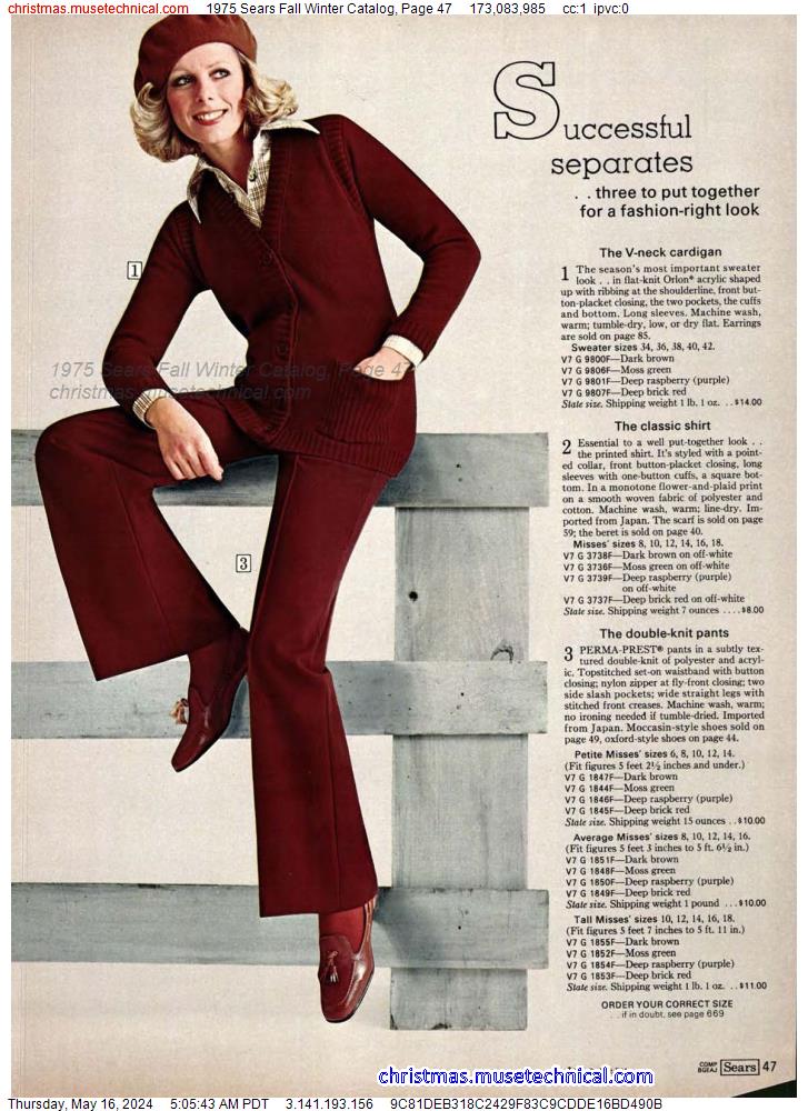 1975 Sears Fall Winter Catalog, Page 47