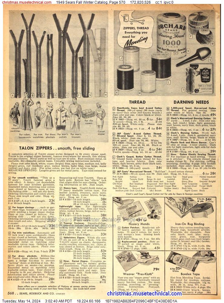 1949 Sears Fall Winter Catalog, Page 570