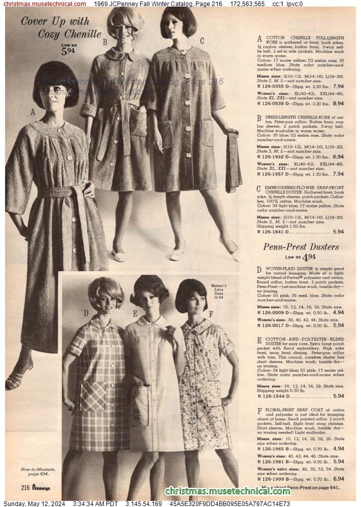 1969 JCPenney Fall Winter Catalog, Page 216