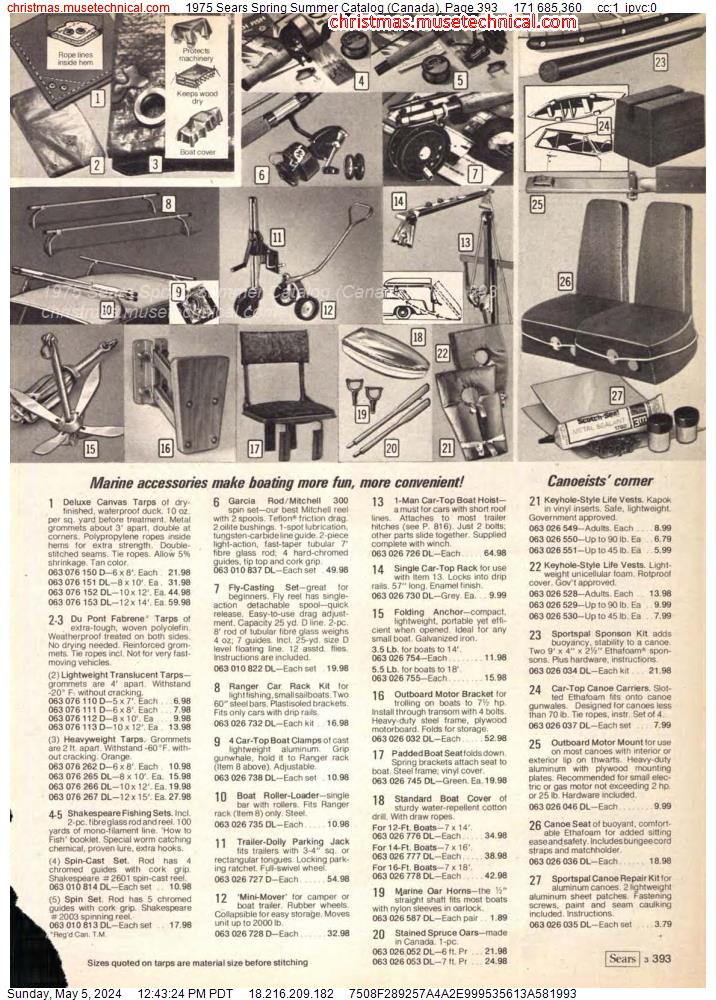 1975 Sears Spring Summer Catalog (Canada), Page 393
