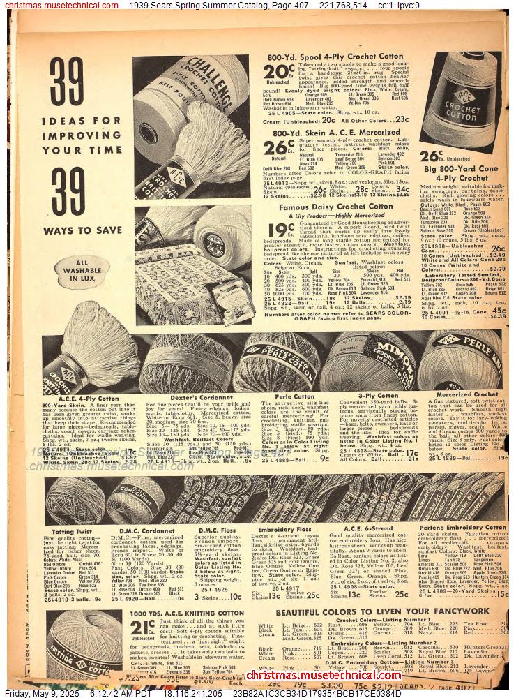 1939 Sears Spring Summer Catalog, Page 407