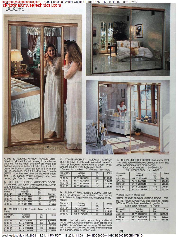 1992 Sears Fall Winter Catalog, Page 1176