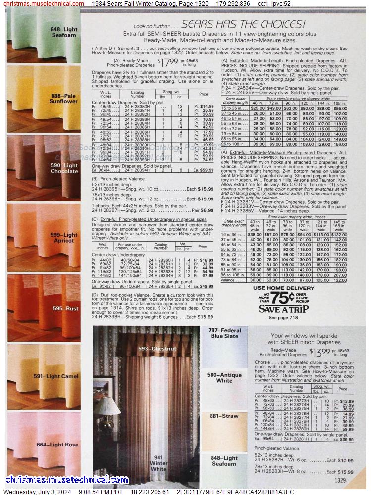 1984 Sears Fall Winter Catalog, Page 1320