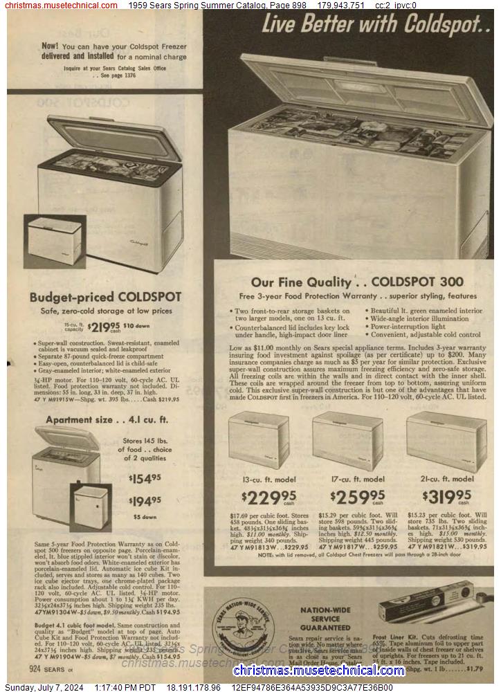 1959 Sears Spring Summer Catalog, Page 898