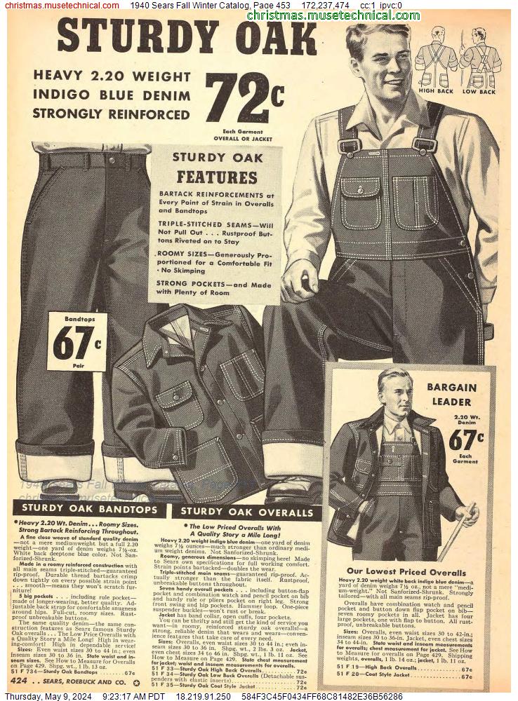 1940 Sears Fall Winter Catalog, Page 453