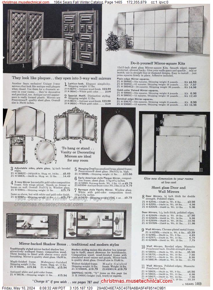 1964 Sears Fall Winter Catalog, Page 1465