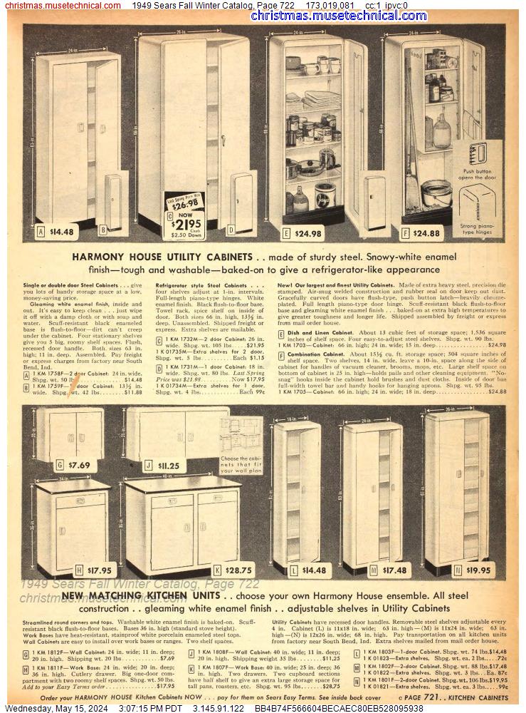 1949 Sears Fall Winter Catalog, Page 722