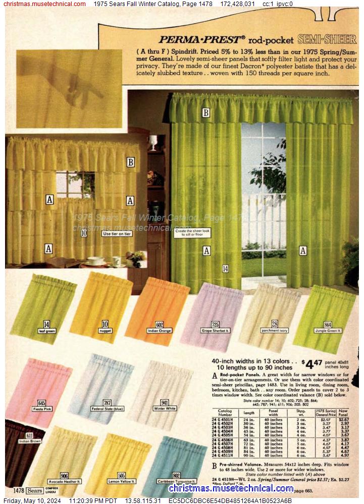 1975 Sears Fall Winter Catalog, Page 1478