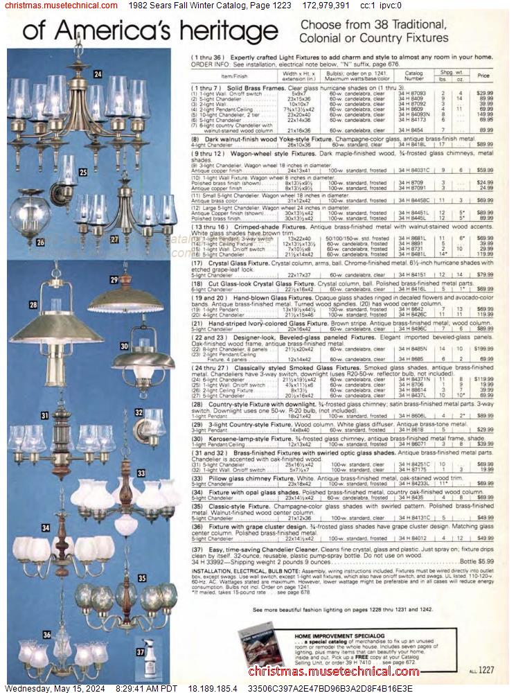 1982 Sears Fall Winter Catalog, Page 1223