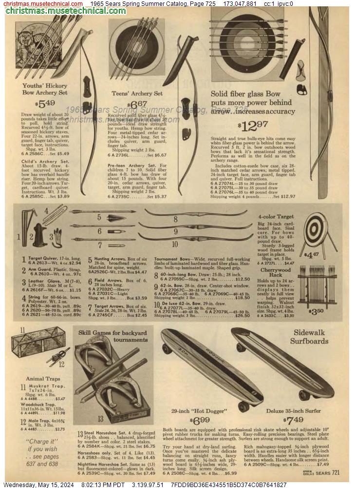 1965 Sears Spring Summer Catalog, Page 725