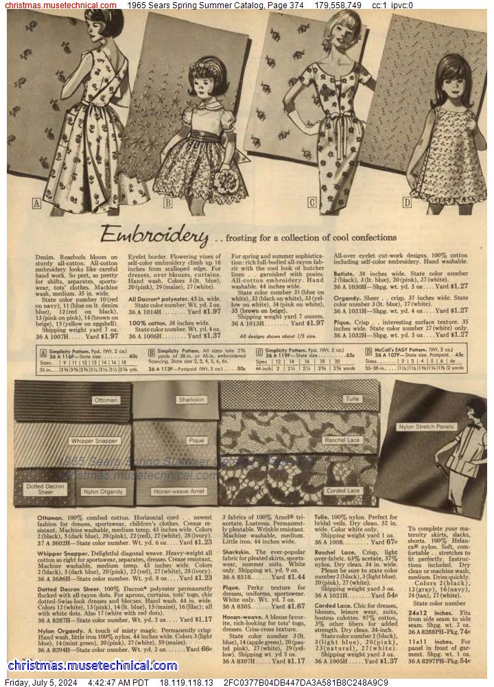 1965 Sears Spring Summer Catalog, Page 374