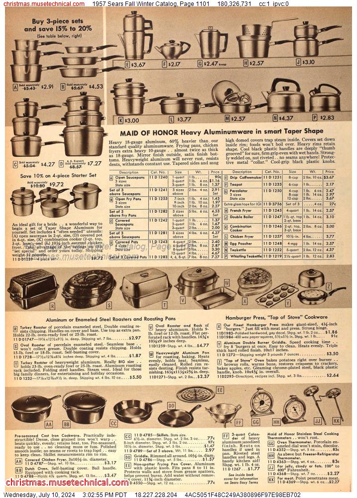 1957 Sears Fall Winter Catalog, Page 1101