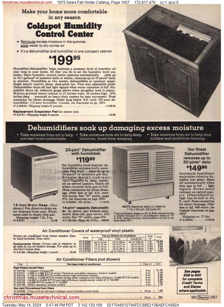1975 Sears Fall Winter Catalog, Page 1057