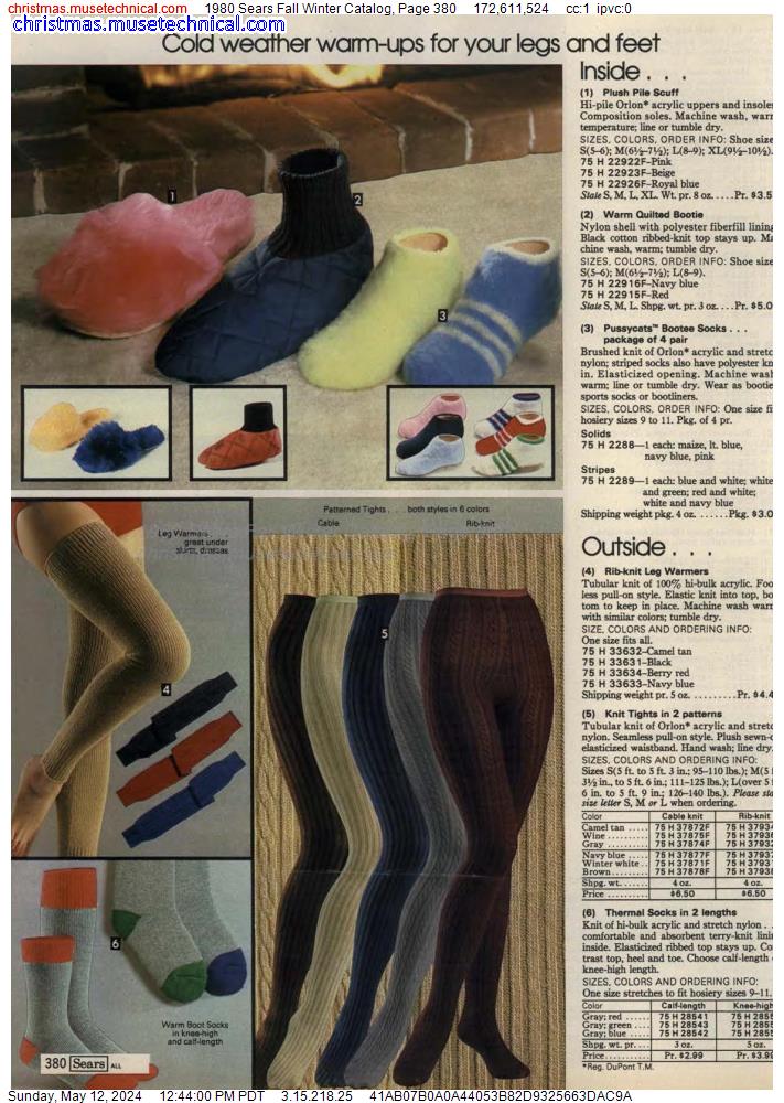 1980 Sears Fall Winter Catalog, Page 380