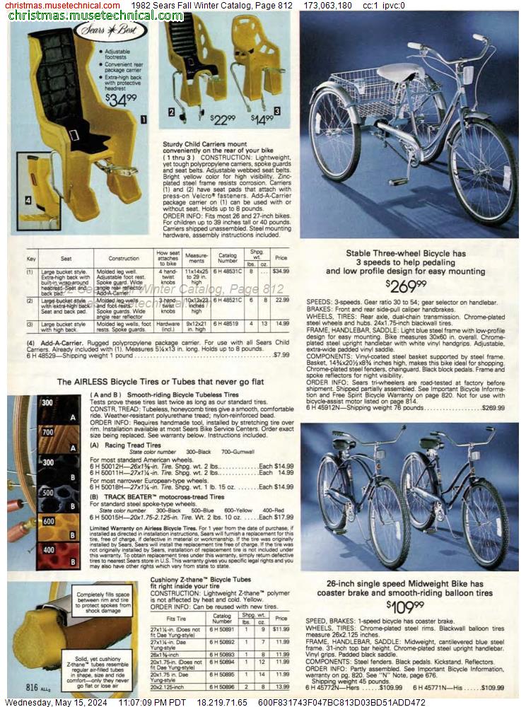 1982 Sears Fall Winter Catalog, Page 812