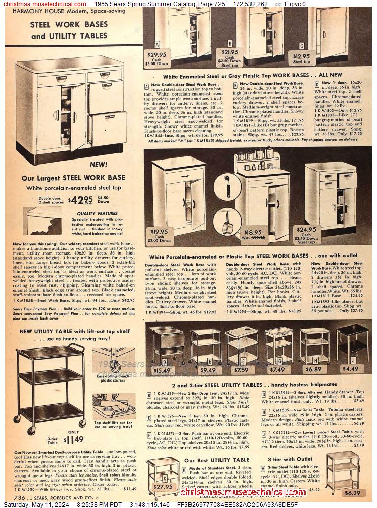 1955 Sears Spring Summer Catalog, Page 725