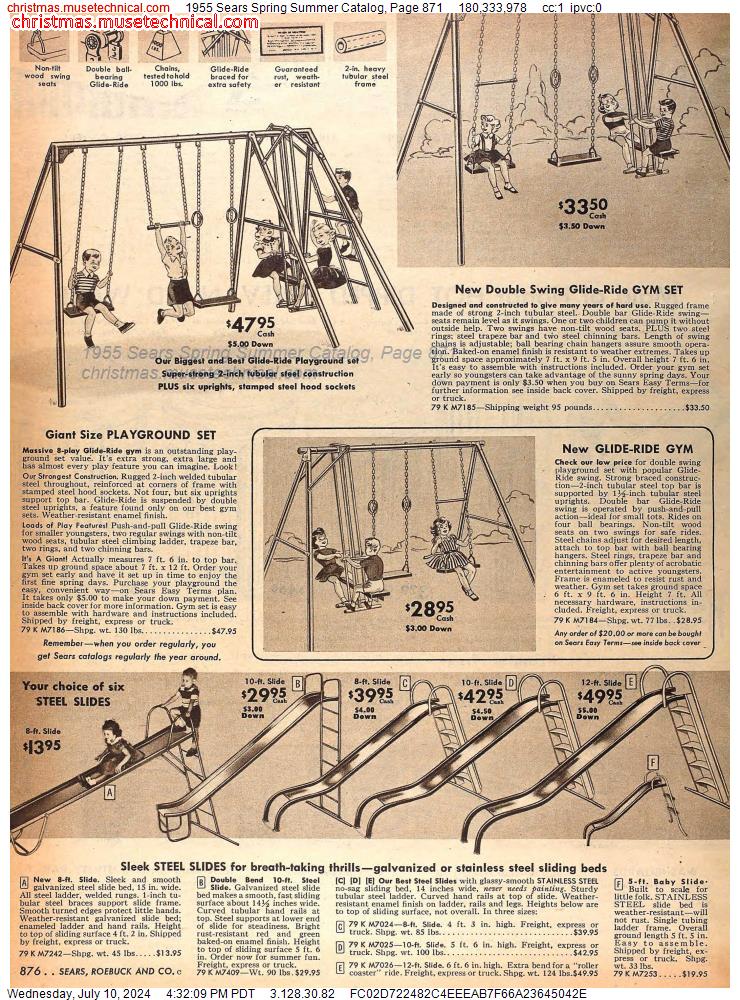 1955 Sears Spring Summer Catalog, Page 871