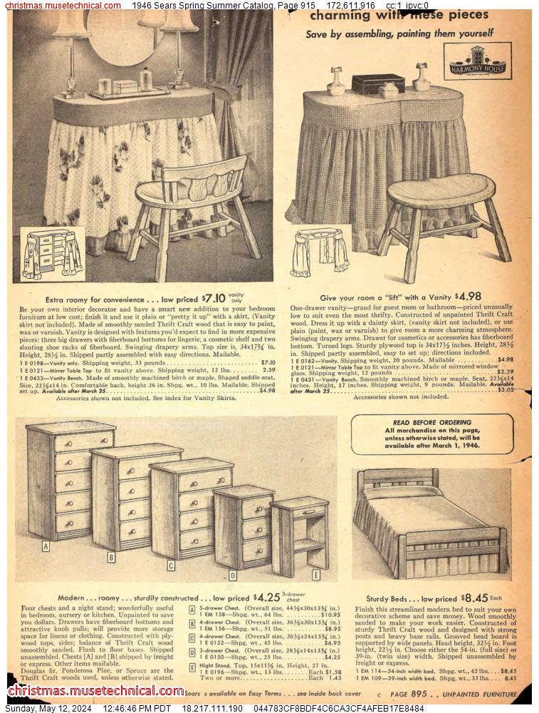 1946 Sears Spring Summer Catalog, Page 915